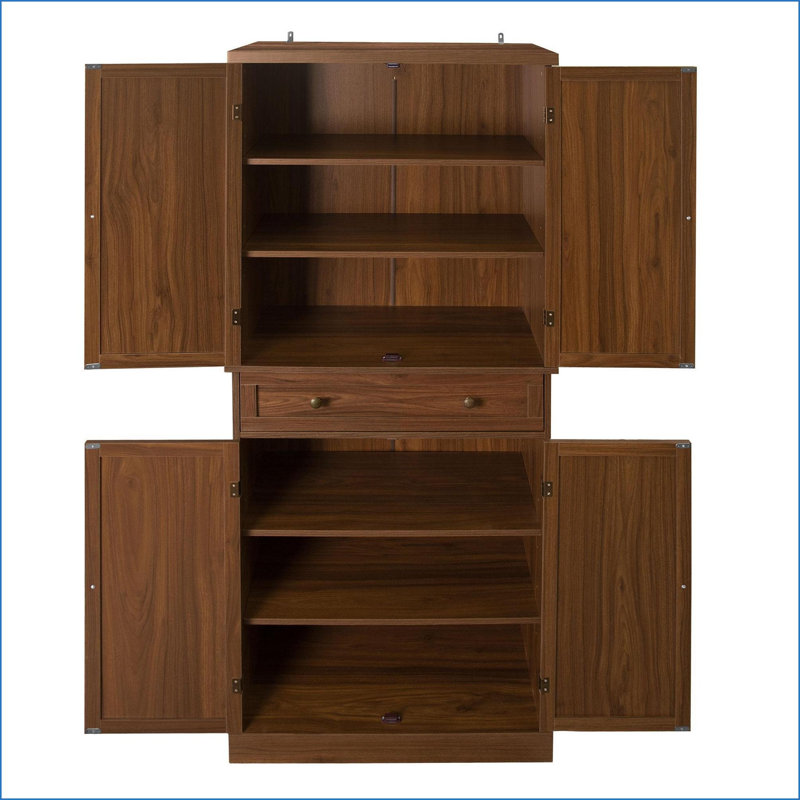 Armoire de rangement avec 4 portes, 1 tiroir et Tablettes réglables | Panneau de particules et panneau de fibres à densité moyenne