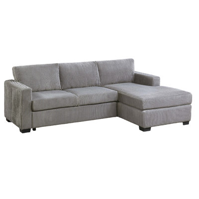 L-Shaped Sectional Sofa 2Pc Square Arms Plastic Legs Right Arm Chaise Left Arm Sofa Primary Living Room
