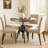 Aureliu Pamela Wood and Metal Round Adjustable Height Pedestal Dining Table
