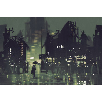 «LaKeshia Dark City At Night On Canvas» par Grandfailure, impression