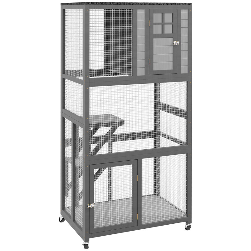 Maison d'extérieur pour chat 74 po en bois Catio