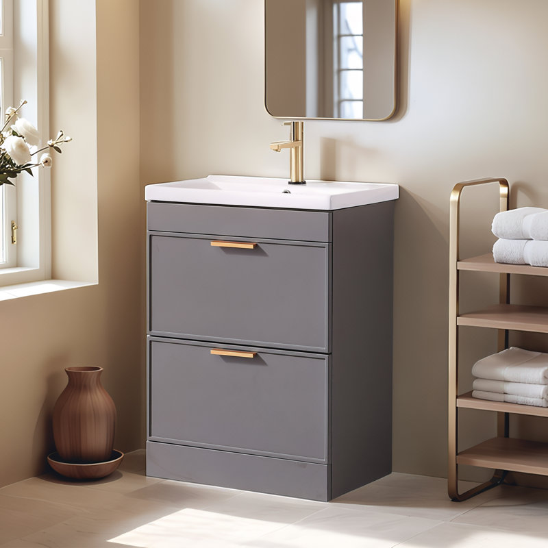 Ensemble de meuble-lavabo simple 24 po gris