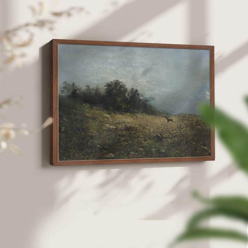 Paysages rétro - DCLXII - Reproduction encadrée - Restickable, H 8 po x l 10 po, Noyer