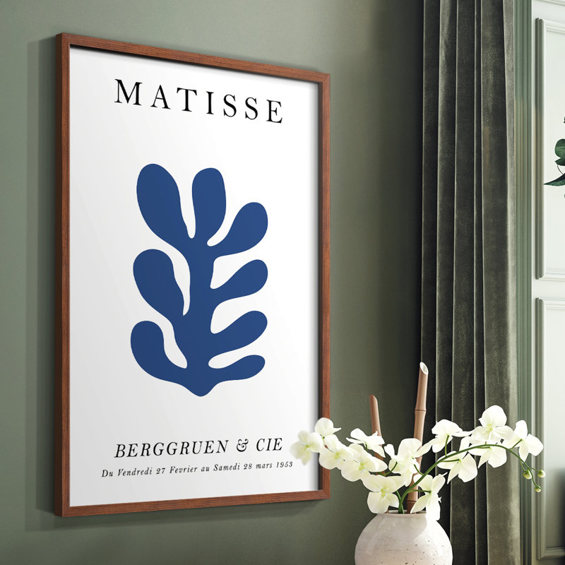 Matisse CCXCV III, reproduction d'art encadrée - bois massif, H 10 po x l 8 po, Brun