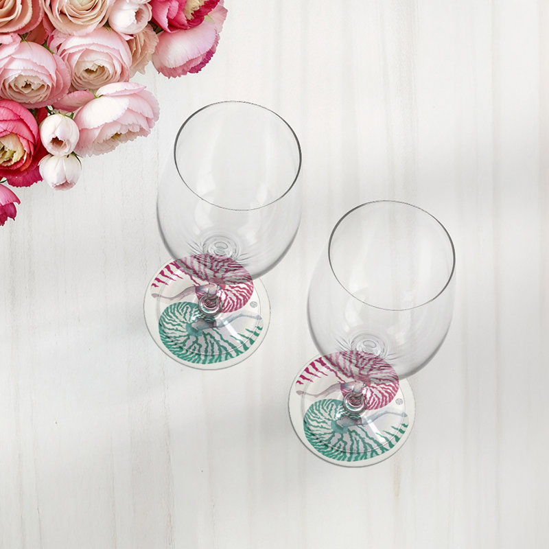 Sous-verres ronds en cuir Nautilus Palm Beach, Palm Beach