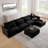 Big Deep Seat U-shaped Corduroy Sectional Couches For Living Room, 4 Seater Sofa Couch With 2 Storage Footstool And 4 Waist Pillows-2125324295