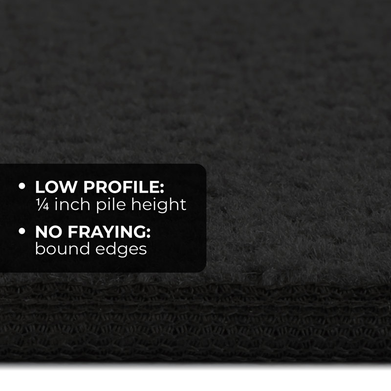 Skid-Resistant Carpet Indoor Area Rug Floor Mat - Black - Many Other Sizes To Choose From, Square 4'