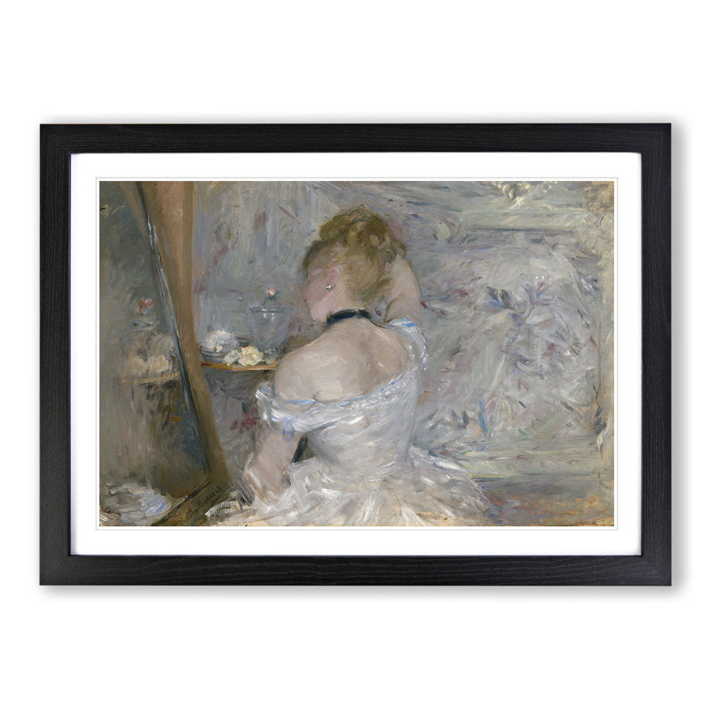 Woman at Her Toilette by Berthe Morisot - Picture Frame Painting, 36cm H x 48cm W x 2cm D, Black Framed