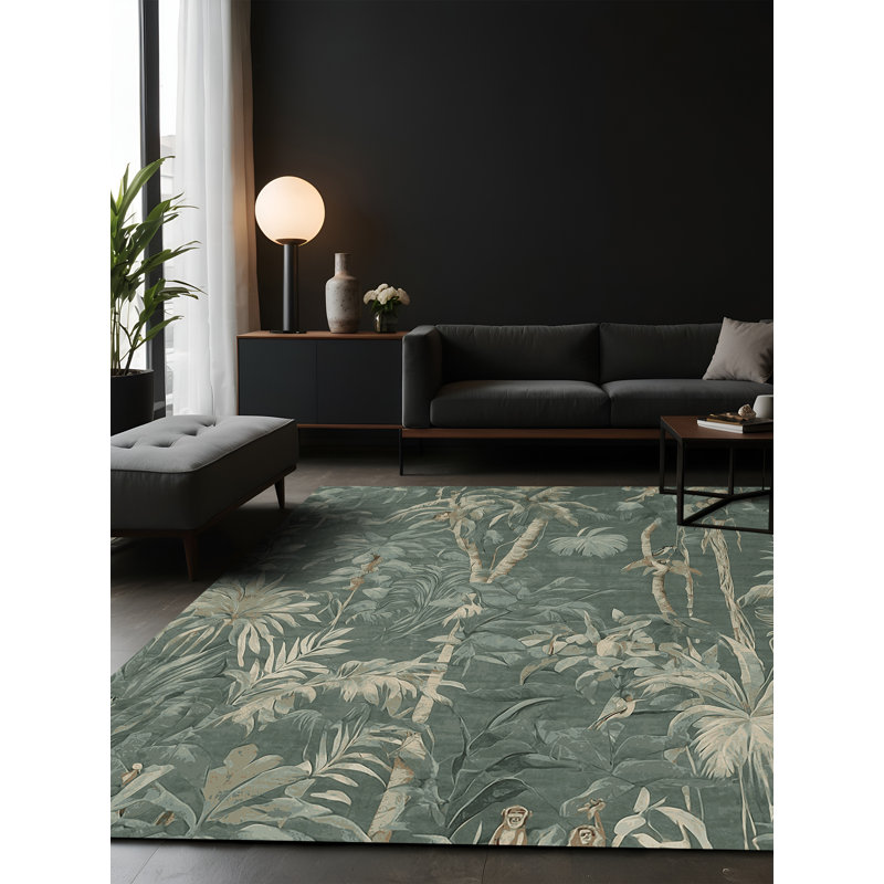 Tapis gris soyeux et moelleux, Rectangle 7 pi x 10 pi