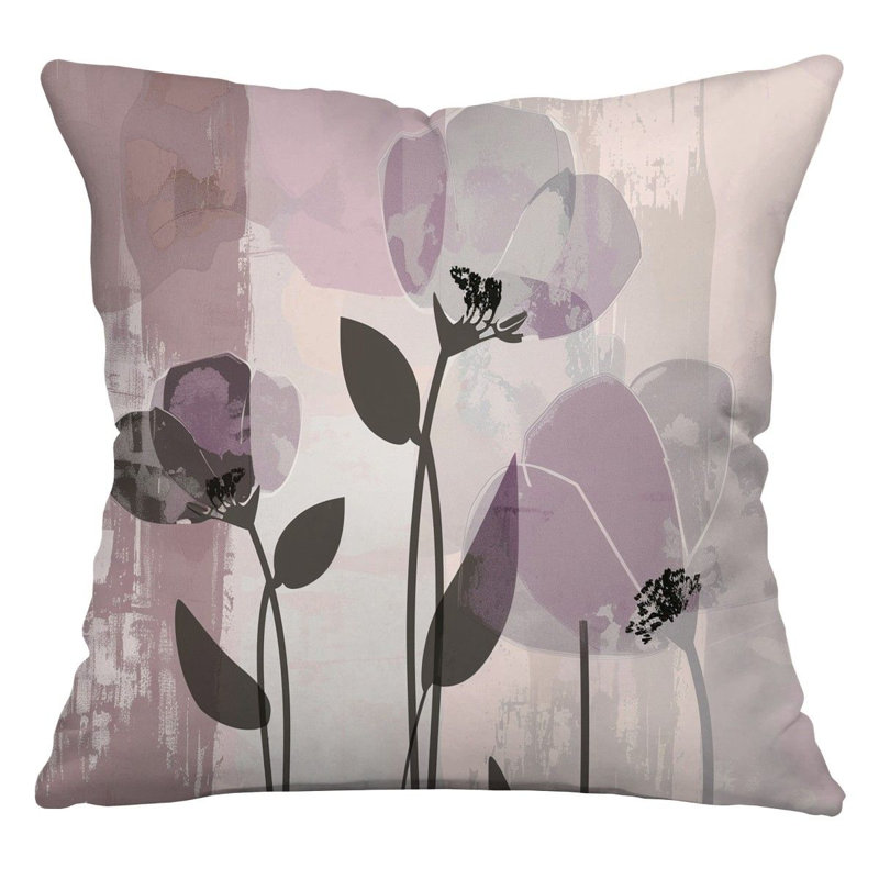 Botanical Art Cool   Reversible Throw Pillow, 18"H x 18"W