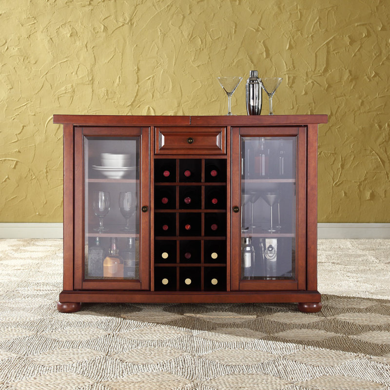 Armoire de bar Hedon, Cerisier classique