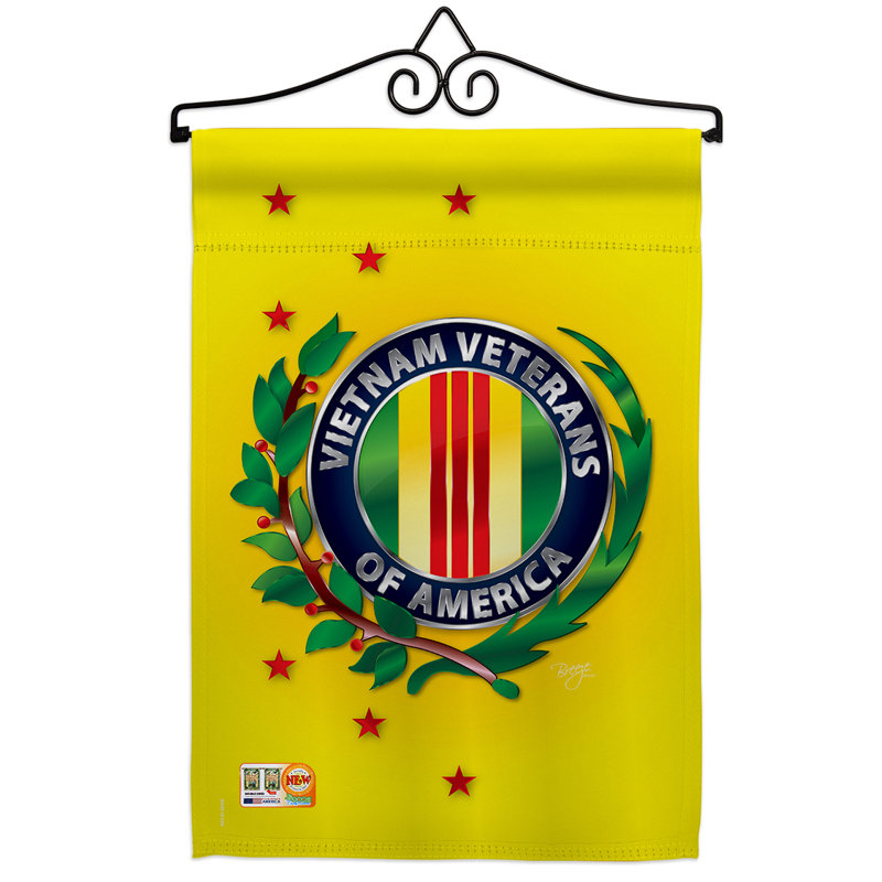 Mélange de polyester décoratif à 2 côtés 19 x 13 po de vétérans vietnam ensemble de drapeau