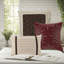 Ensemble de literie luxueux 7 pièces en faux suède, rouge, grand, design transitionnel