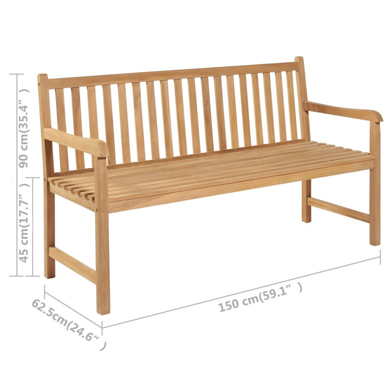 Banc de jardin en teck, Beige
