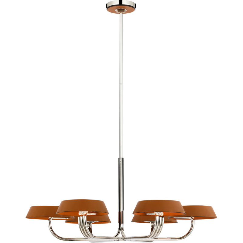 Hudson St. 37" Chandelier, Nutmeg, Polished Nickel