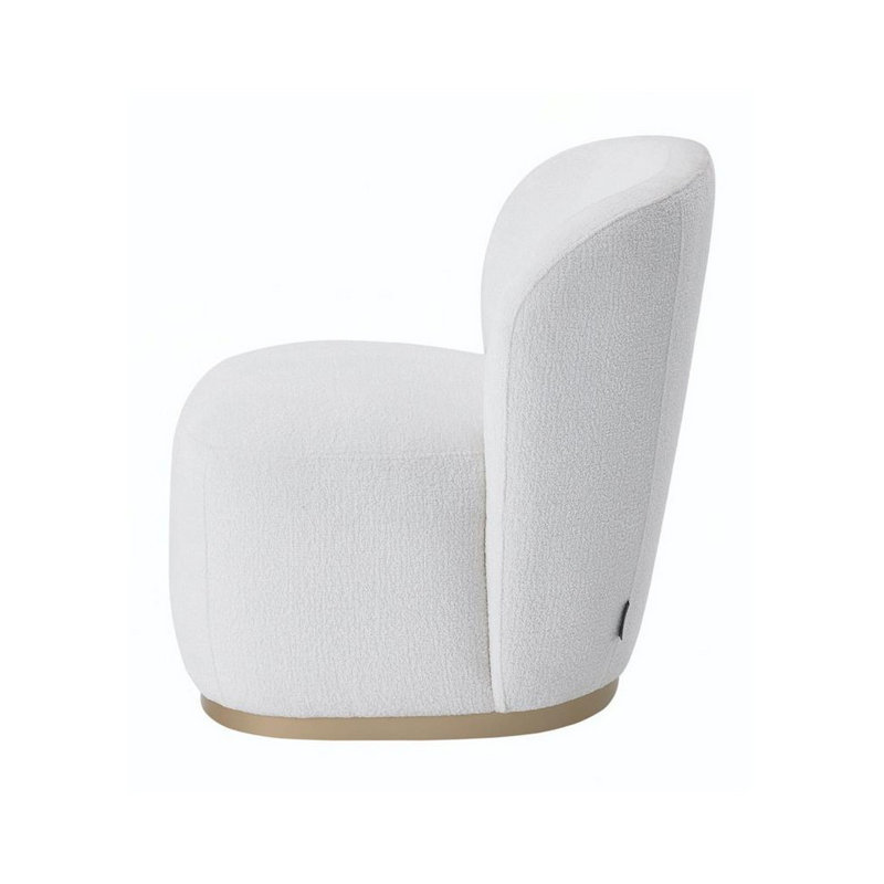 Tera Side Chair, Plush Snow 100% Polyester, Champagne
