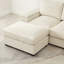 Spacieux en forme de U avec repose-pieds, revêtement en velours côtelé, coussins moelleux pour le salon, appartement, bureau, 4 et 2, tissu beige rembourré confortable, espace de travail confortable à assise profonde,-1373359712