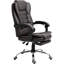 Fauteuil de direction ergonomique à haut dossier, fauteuil d'ordinateur en cuir PU avec repose-pieds rétractable, soutien lombaire, appui-tête et accoudoirs rembourrés, café
