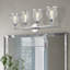 4 Light Polished Chrome Large Vanity Sconce With Mouth Blown Clear Glass-1877100359-1877100358