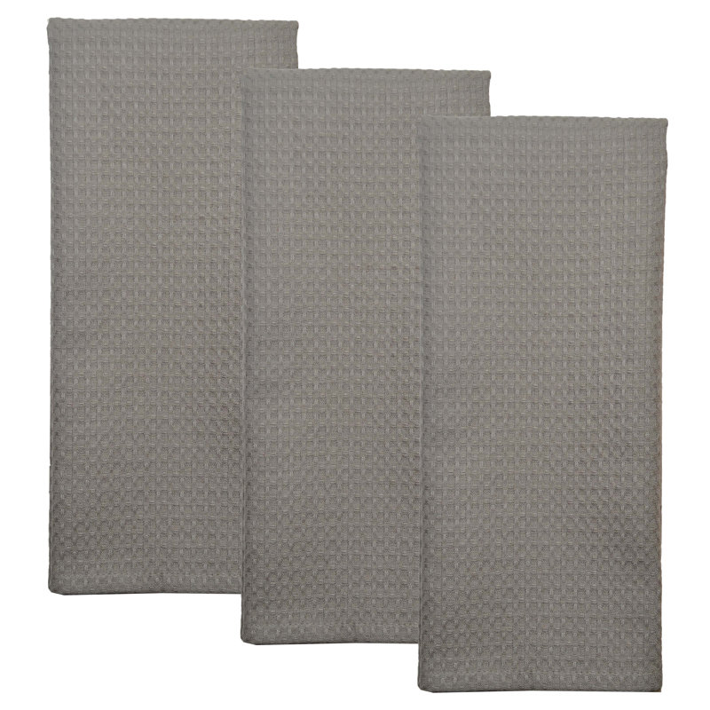 Cotton Waffle Tea Towel Kitchen Towel, Taupe