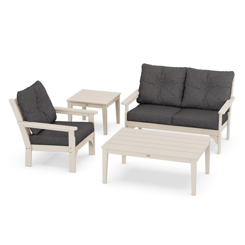 Vineyard 4-Piece Deep Seating Set, Ash Charcoal Revolution®, Sand