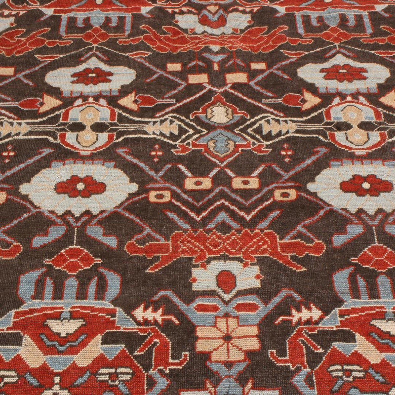 Burano Hand Knotted Wool Geometric Area Rug, Rectangle 5' x 7'