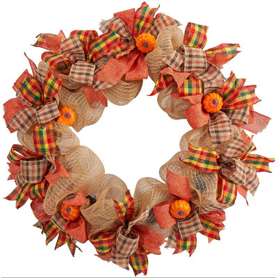 Faux Pumpkin & Gourds 30'' Wreath