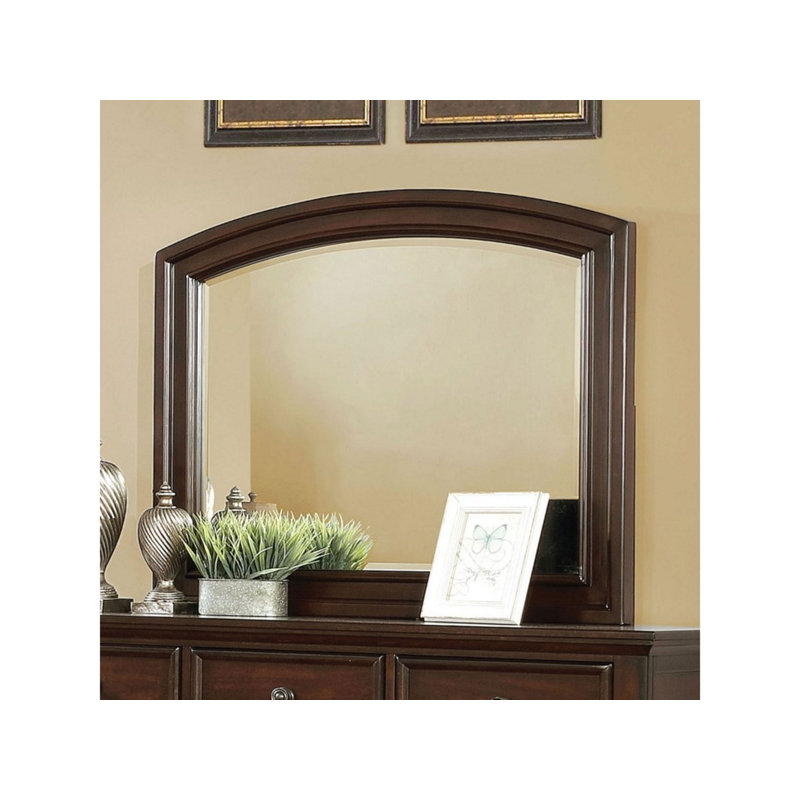 Wood Flat Mirror, Brown Cherry