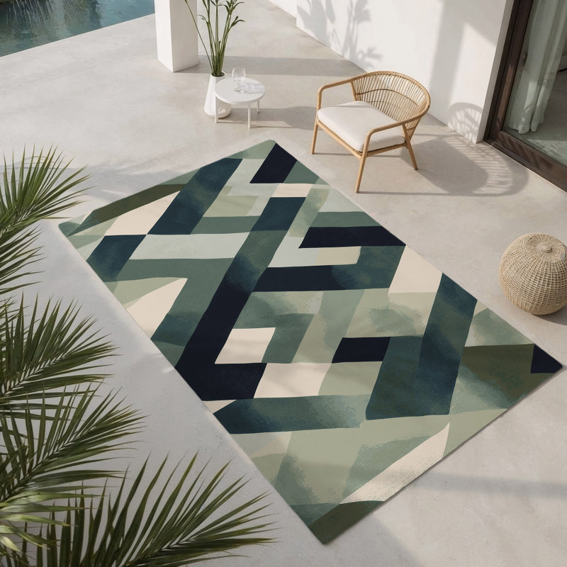 Tapis intérieur et extérieur Celestial Maze, Rectangulaire 8 pi x 10 pi