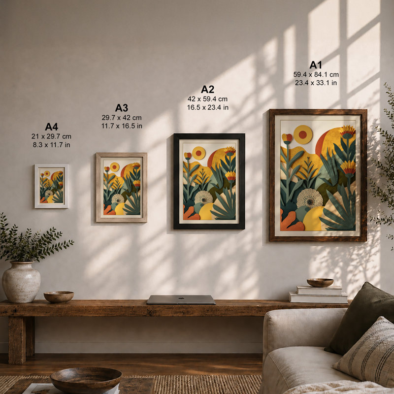 Bloom Botanical - Framed Print, Black, A4 - 29.7 x 21.0 cm
