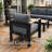 Outdoor Aluminum Furniture Set with Coffee Table, Modern Patio Conversation Sets for Porch, Backyard-1876574922