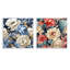 Cremeans - Ensemble de 2 collages carrés floraux-101852953-101852954