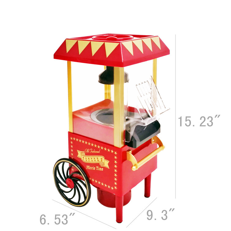 Mini Popcorn Machine Old Fashioned Popcorn Maker Movie Theater Style,1200W  Hot Air Popper Popcorn Maker,Tabletop Red Popcorn Popper,for Party Home  Theater,Free Measuring Cup 