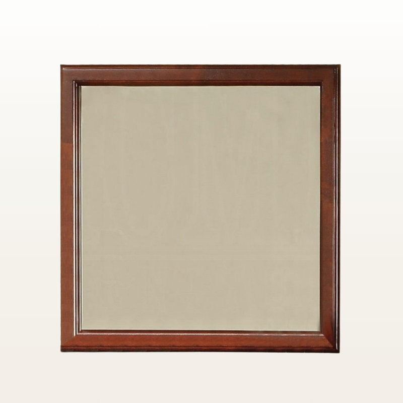 Miroir en bouleau, finition cerisier