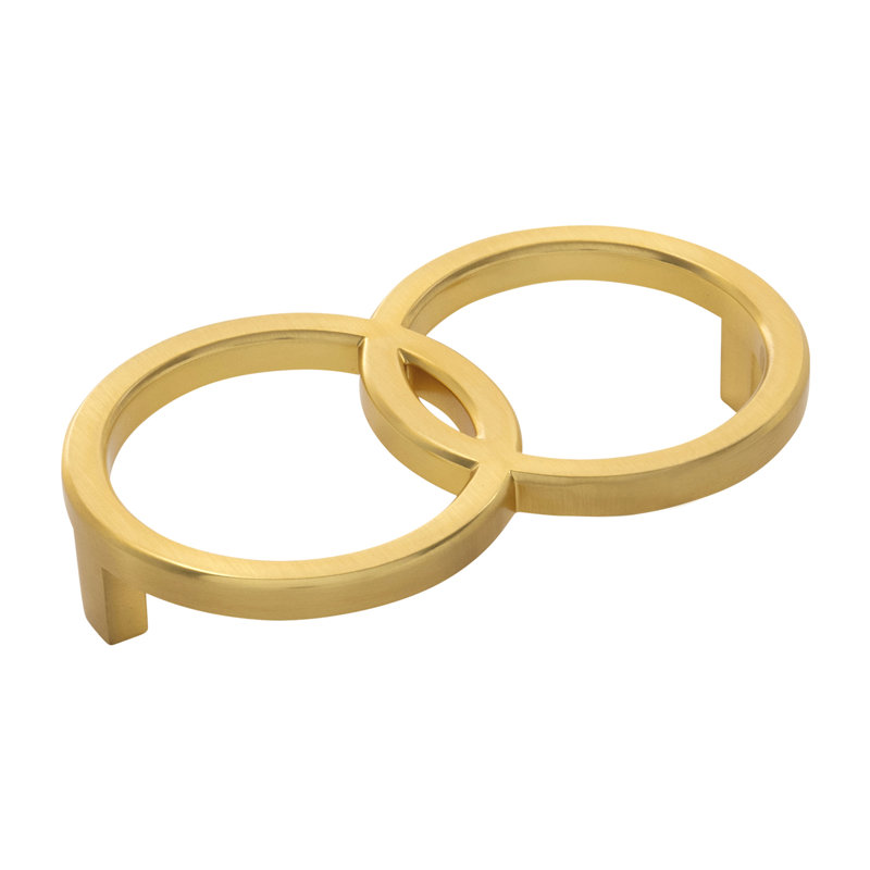Bijou Mingle Collection Pull 4-1/16 Inch Center to Center, Brushed Golden Brass