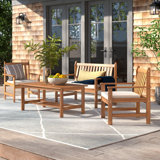 Joliet Acacia 4 - Person Patio Conversation Sets with Cushions