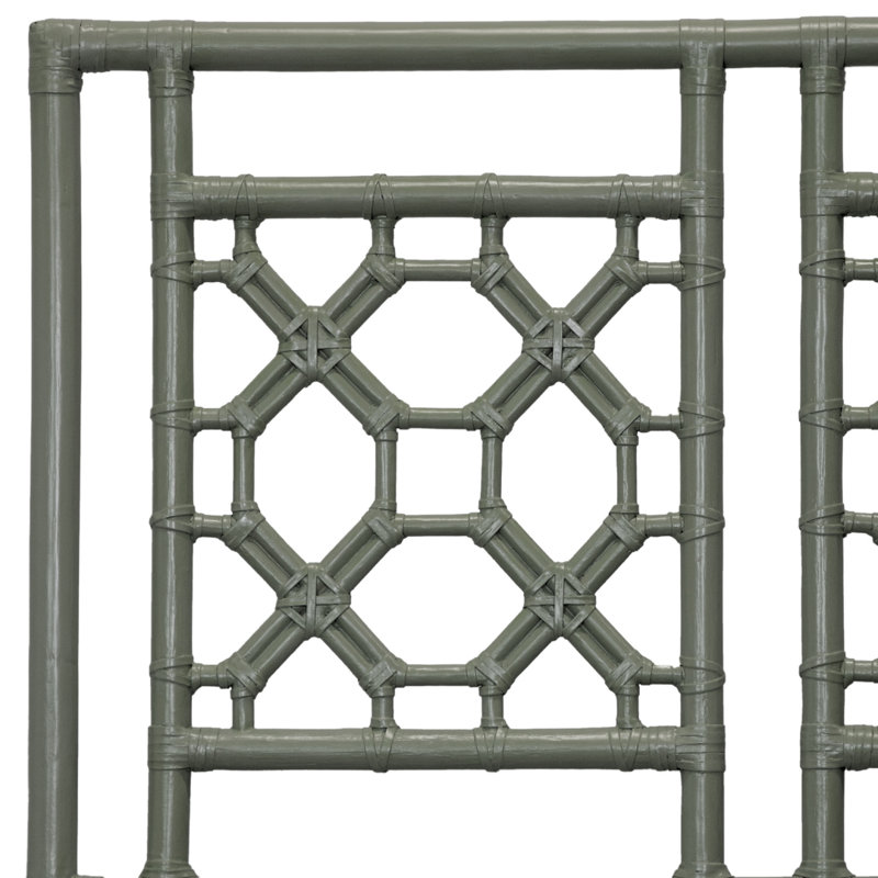 Lattice Back Standard Bed, White, Queen