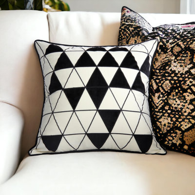 Embroidered Cotton Reversible Pillow Cover