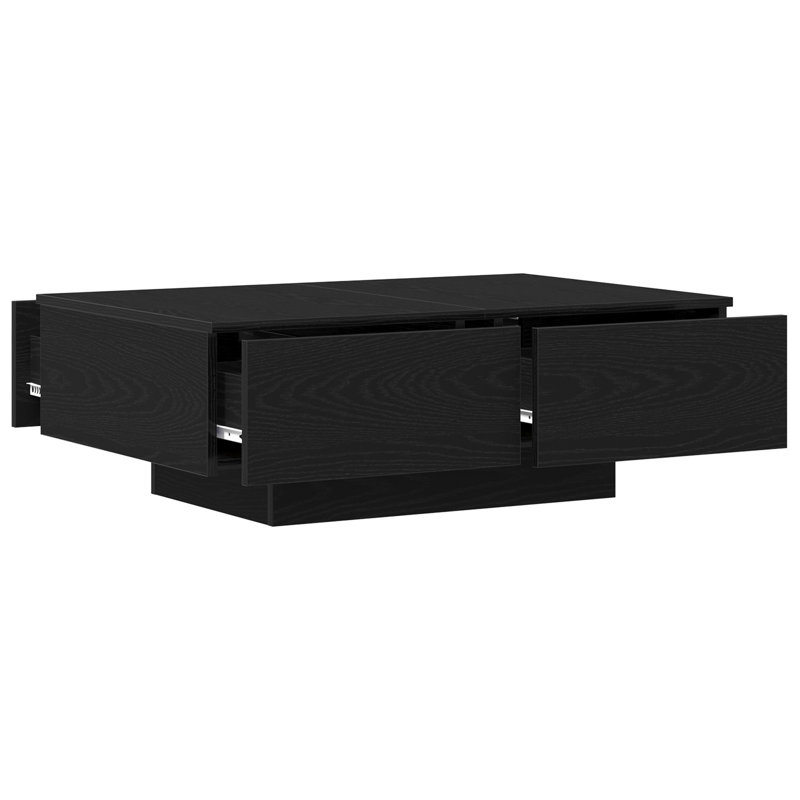 Godfred Pedestal Coffee Table, 90 x 60 x 31 cm (L x W x H), Black Oak