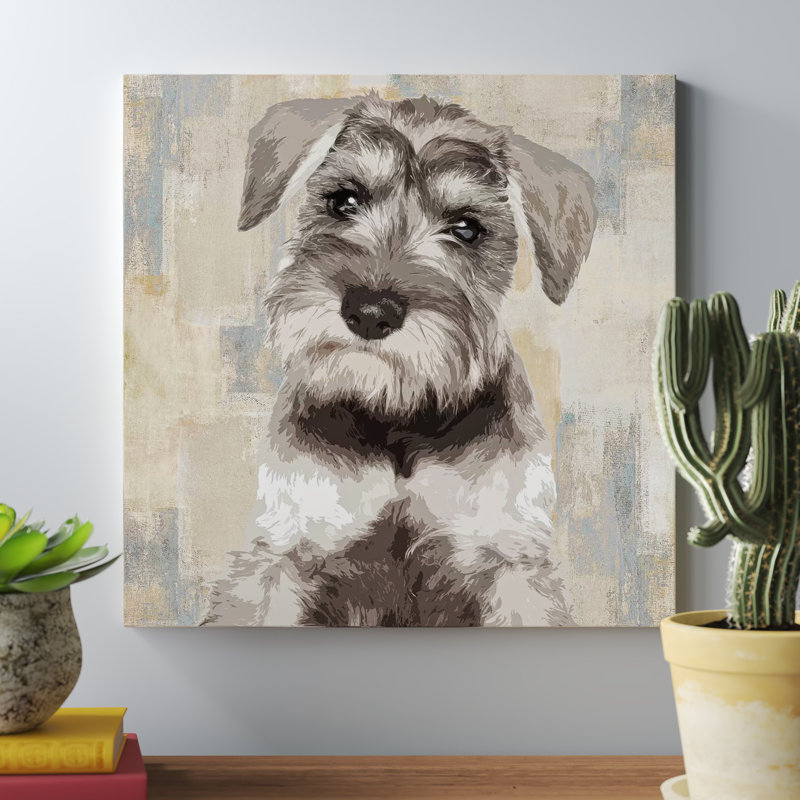 Miniature Schnauzer by Marie-Anne Stas - Wrapped Canvas Painting, 93.98 cm H x 93.98 cm W x 3.175 cm D