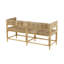 Cole And Grey Rattan Handmade Wrapped Bench With Diamond Patterned Seat And Arched Panels