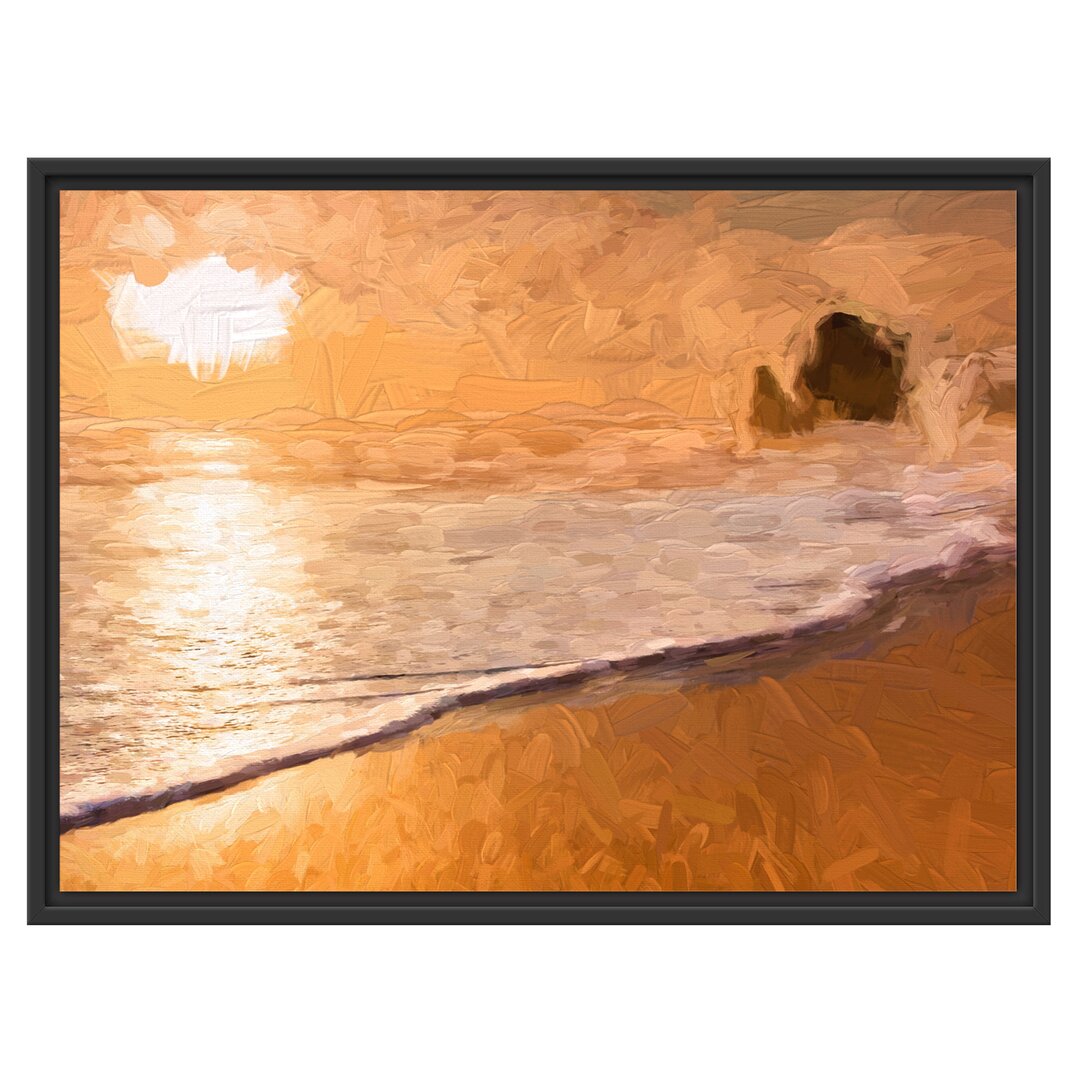 Gerahmtes Wandbild Sonnenuntergang Ozean Kunst