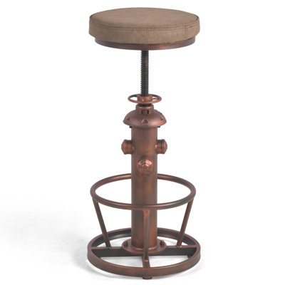 Antique Industrial Round Bottom Adjustable Height Soft Seat Cafe Retro Hydrant Stylish Water Pipe Design Pub Kitchen Bar Stool by Topower