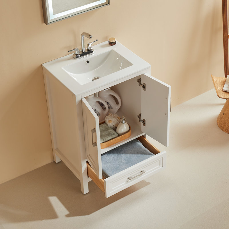 Fully Assembled 24" Freestanding Single Bathroom Vanity with Top