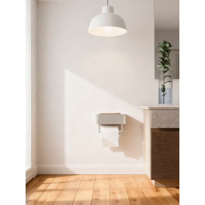 Porte-papier hygiénique en acier inoxydable avec tablette et distributeur de lingettes jetables, organisateur de salle de bain mural ou adhésif avec rainure anti-chute