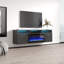 Meuble télé 63 po avec foyer électrique Aiyahna, finition brillante, fixation murale-1913120256