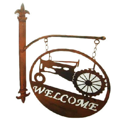 Décoration murale en métal welcome Bernhard