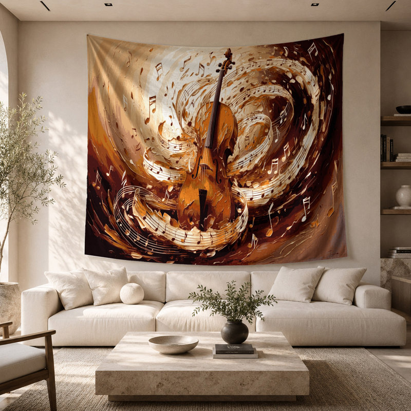 Tapisserie murale «Music Cello», 26 po x 36 po