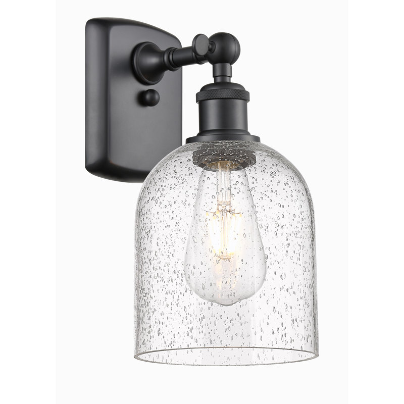 Anacaren Steel Armed Sconce, Seedy, Matte Black