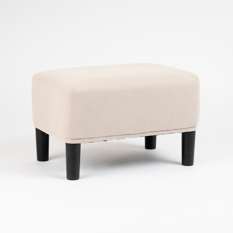 Cord Foot Stool, Beige, Matte Black